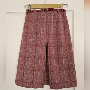 Vintage Adrianne Ross Poly Tweed Skirt with Belt  0